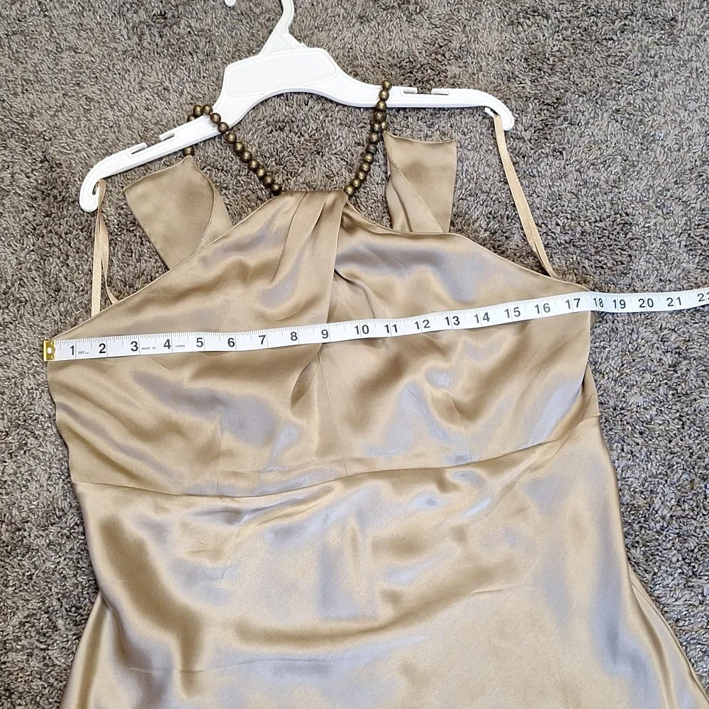 Michael Kors silk sleeveless blouse - 12 - gold/bronze beads - Picture 6 of 10